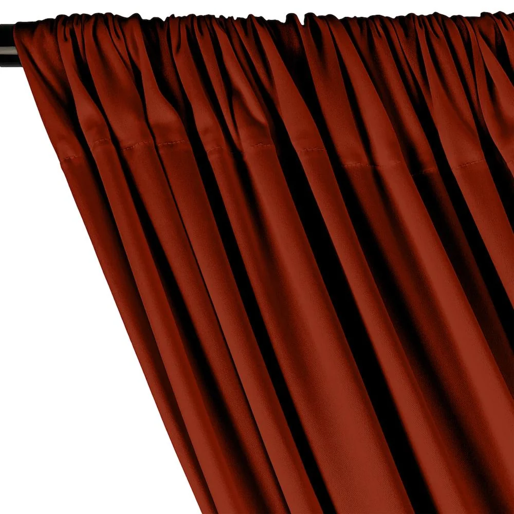 Polyester Interlock Knit Lining Rod Pocket Curtains - Rust - Image 2