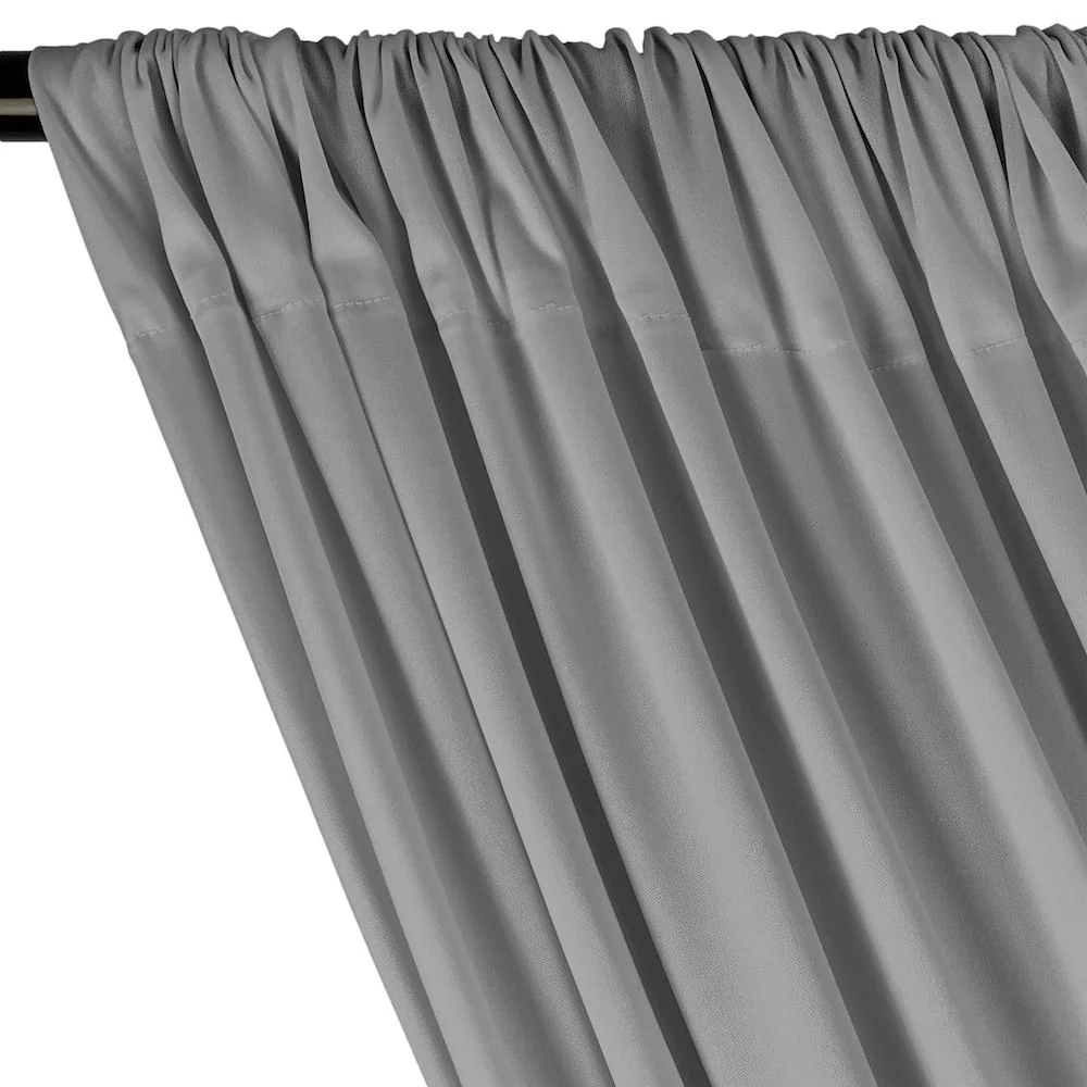 Polyester Interlock Knit Lining Rod Pocket Curtains - Silver - Image 2