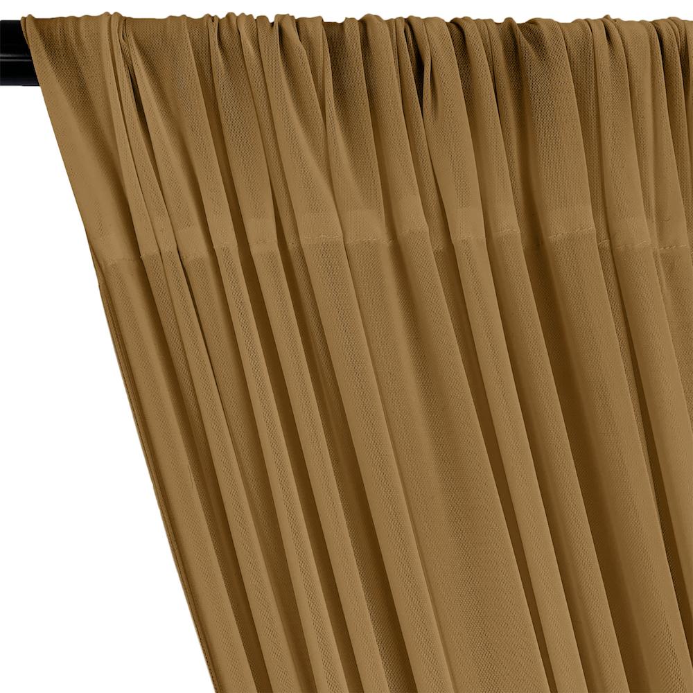 Power Mesh Rod Pocket Curtains - Camel - Image 2