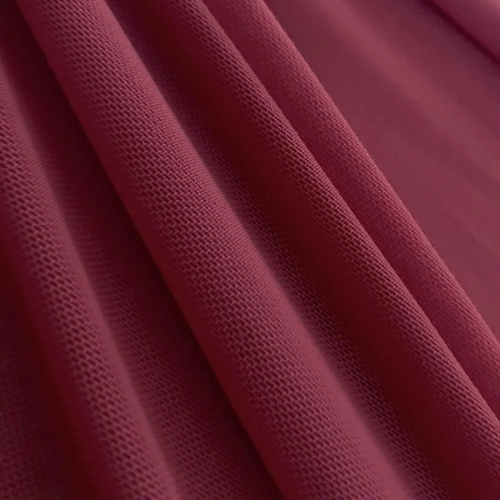 Power Mesh Rod Pocket Curtains - Raspberry - Image 3