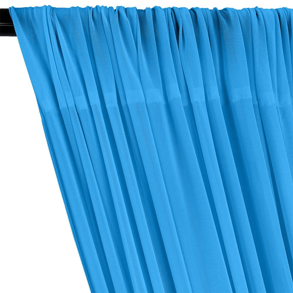 Power Mesh Rod Pocket Curtains - Turquoise - Image 2