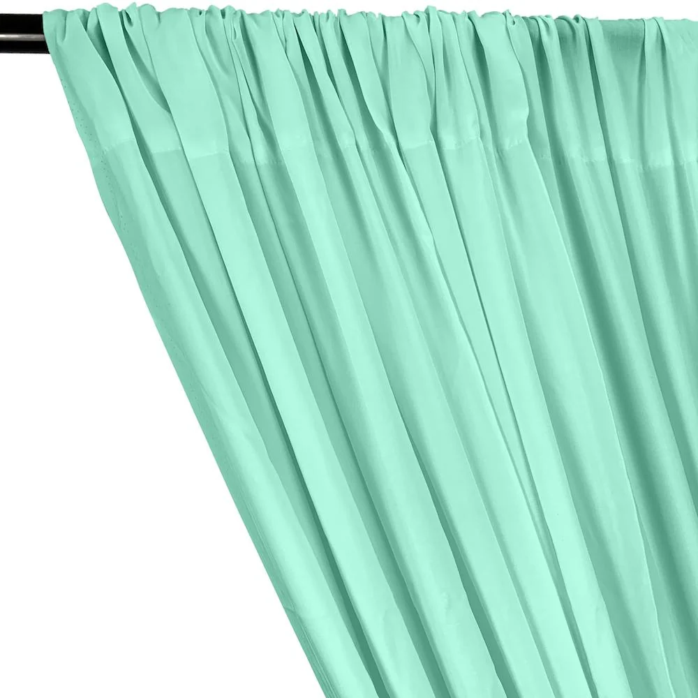 Rayon Challis Rod Pocket Curtains - Aqua - Image 2