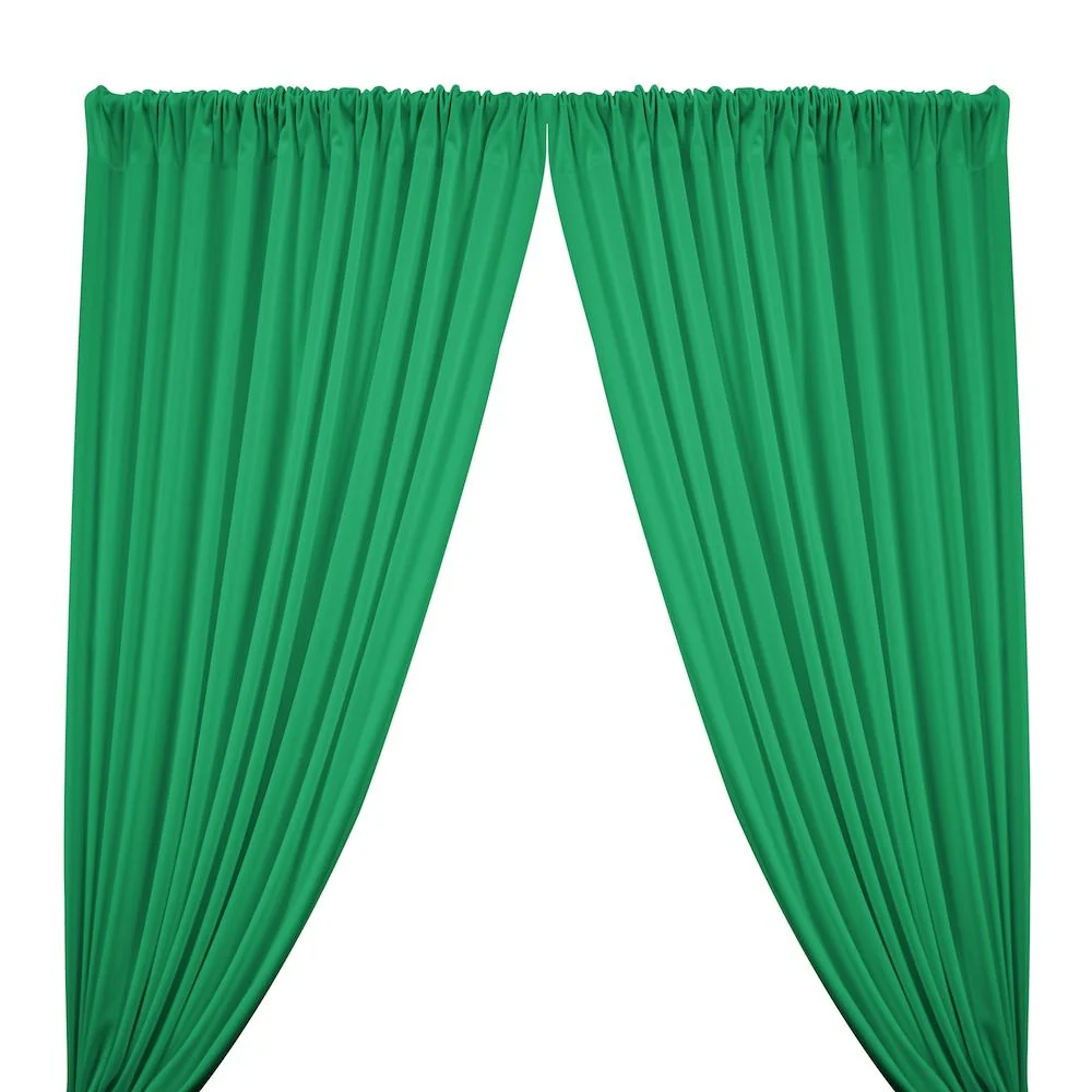 Scuba Double Knit Rod Pocket Curtains - Kelly Green