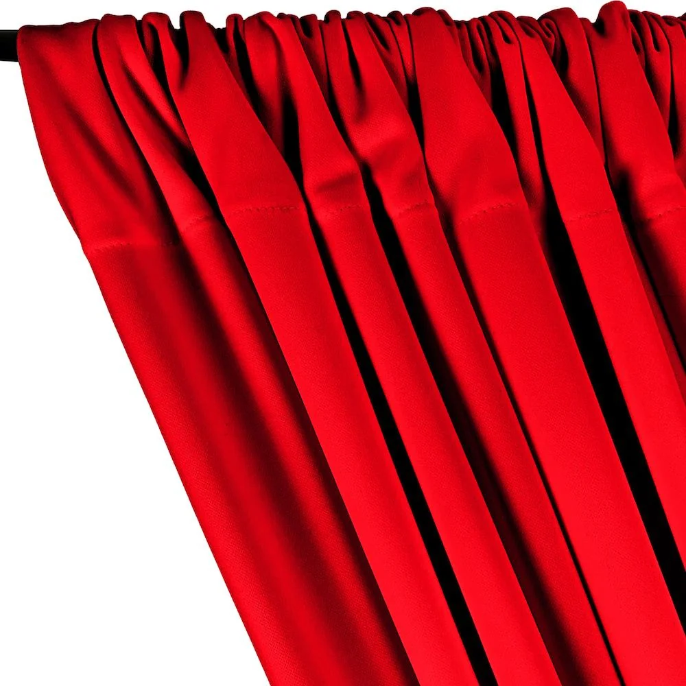Scuba Double Knit Rod Pocket Curtains - Red - Image 2