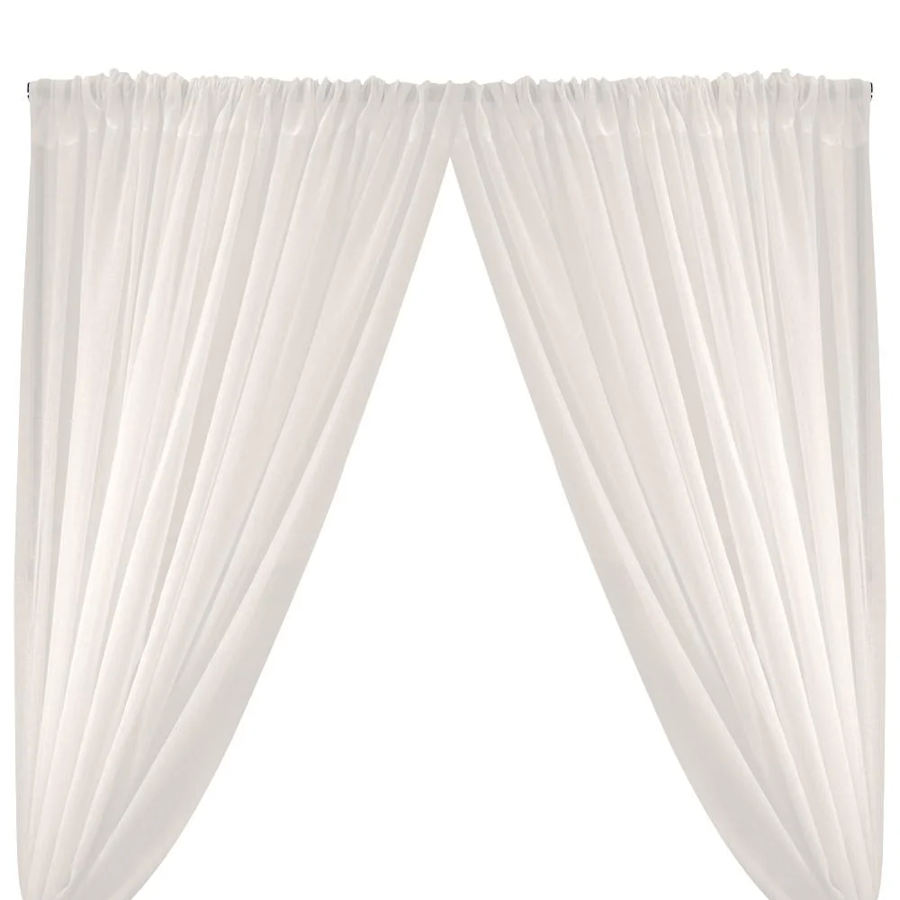 Gasa Sheer Voile Rod Pocket Curtains - Off White