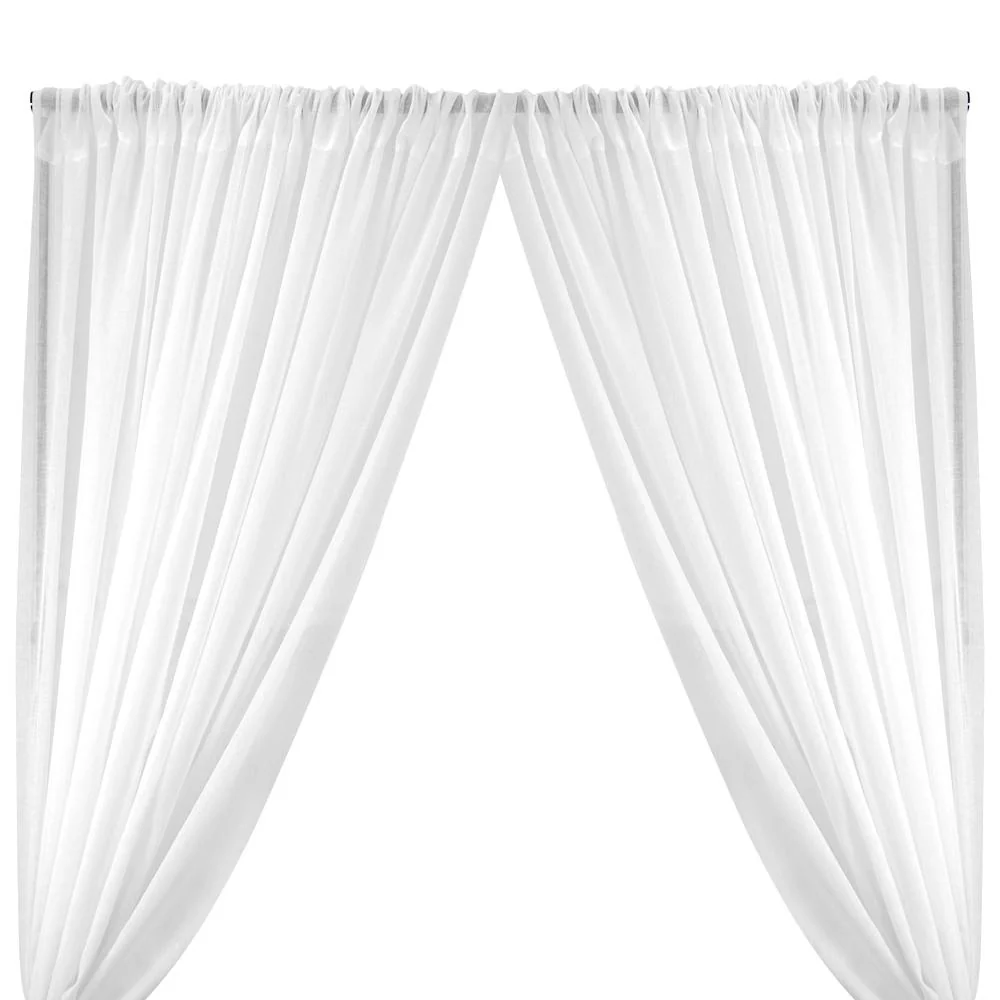 Gasa Sheer Voile Rod Pocket Curtains (All Colors Available) - White