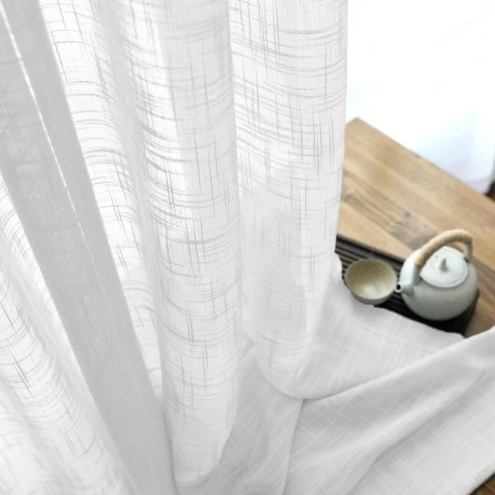 Gasa Sheer Voile Rod Pocket Curtains (All Colors Available) - White - Image 2