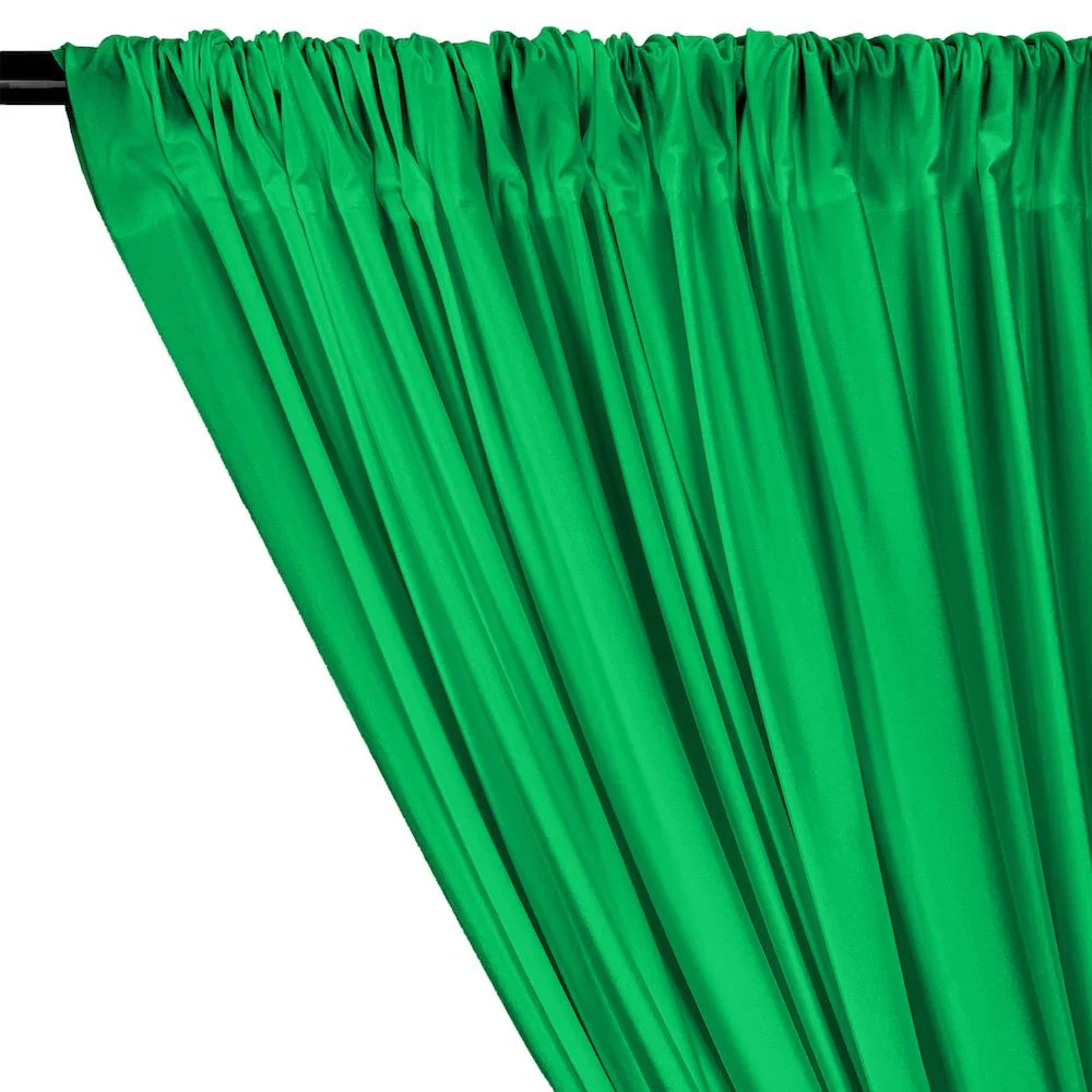 Shiny Milliskin Rod Pocket Curtains - Kelly Green - Image 2