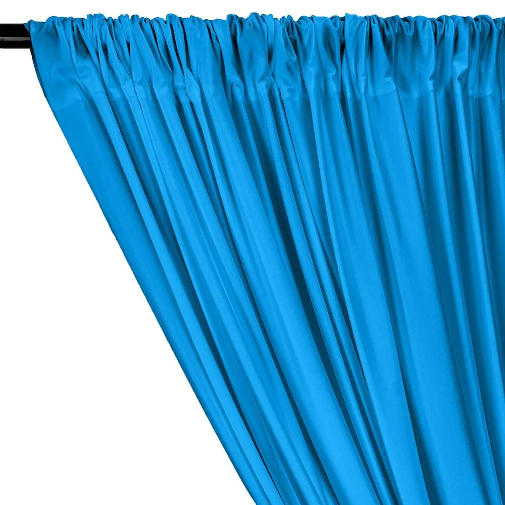 Shiny Milliskin Rod Pocket Curtains - Turquoise - Image 2