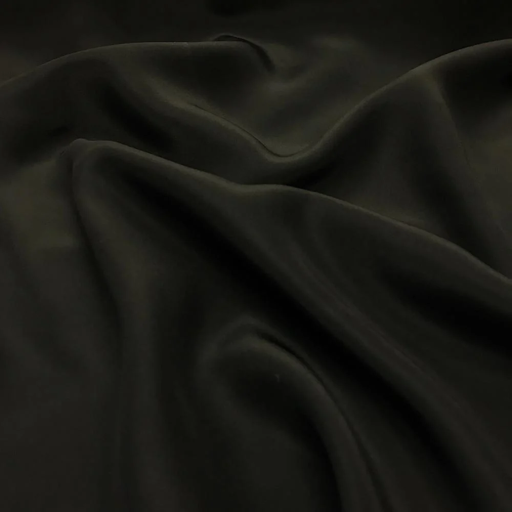 Silk Charmeuse Rod Pocket Curtains - Black - Image 3