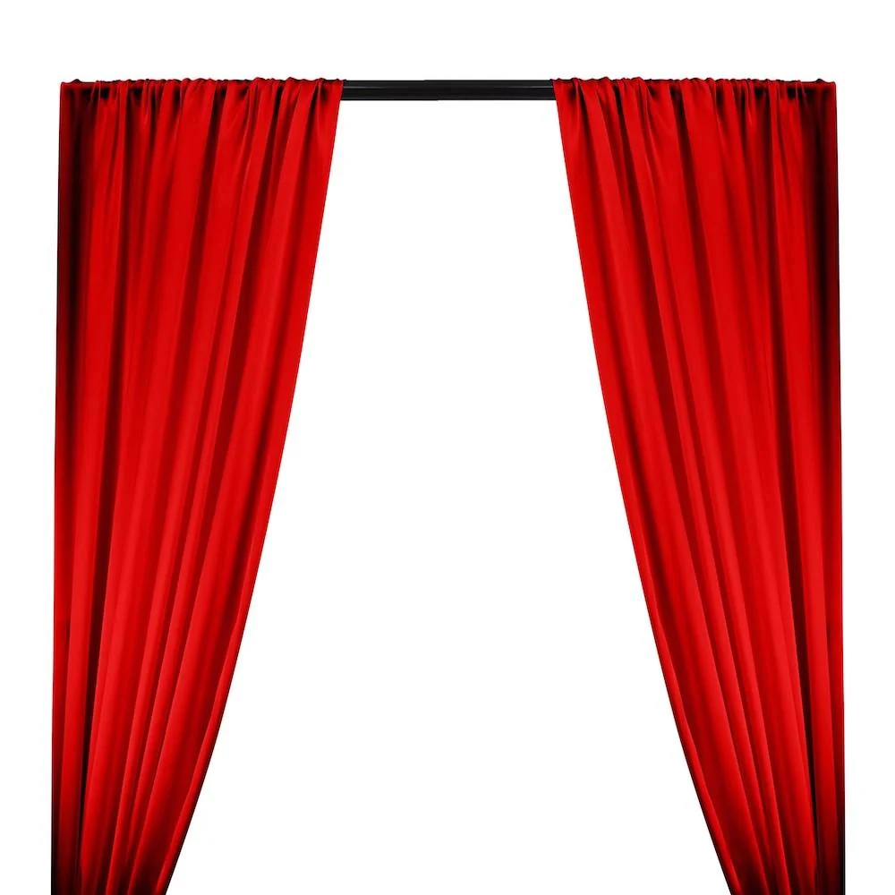 Silk Charmeuse Rod Pocket Curtains - Red
