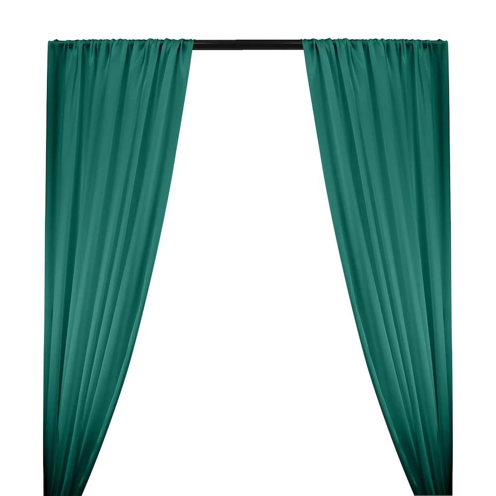 Silk Charmeuse Rod Pocket Curtains - Teal