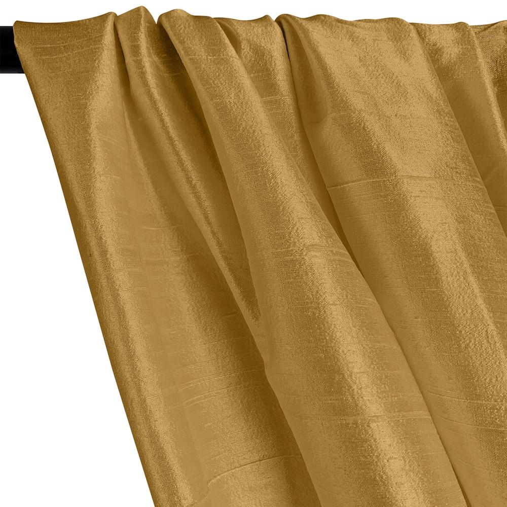 Silk Dupioni (54 Inch) Rod Pocket Curtains -  Antique Gold - Image 2