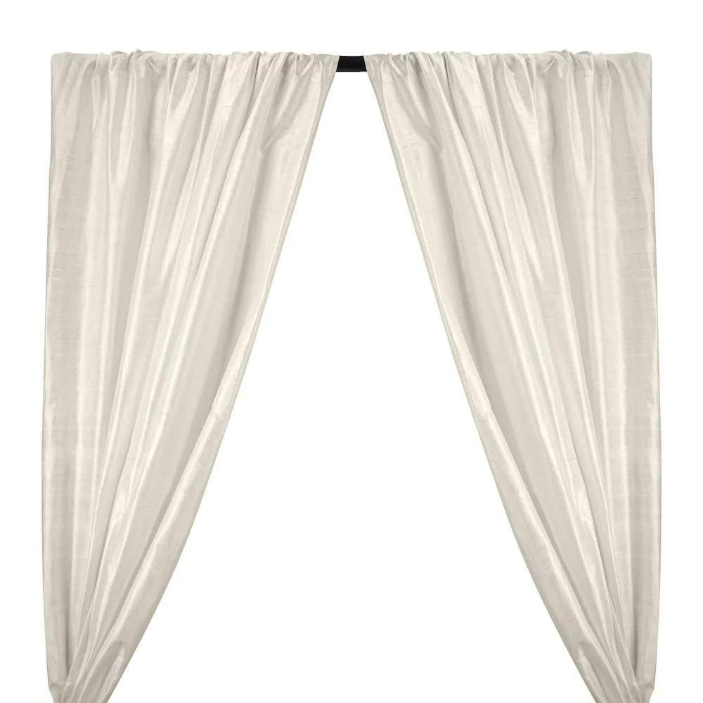 Silk Dupioni (54 Inch) Rod Pocket Curtains - Off White