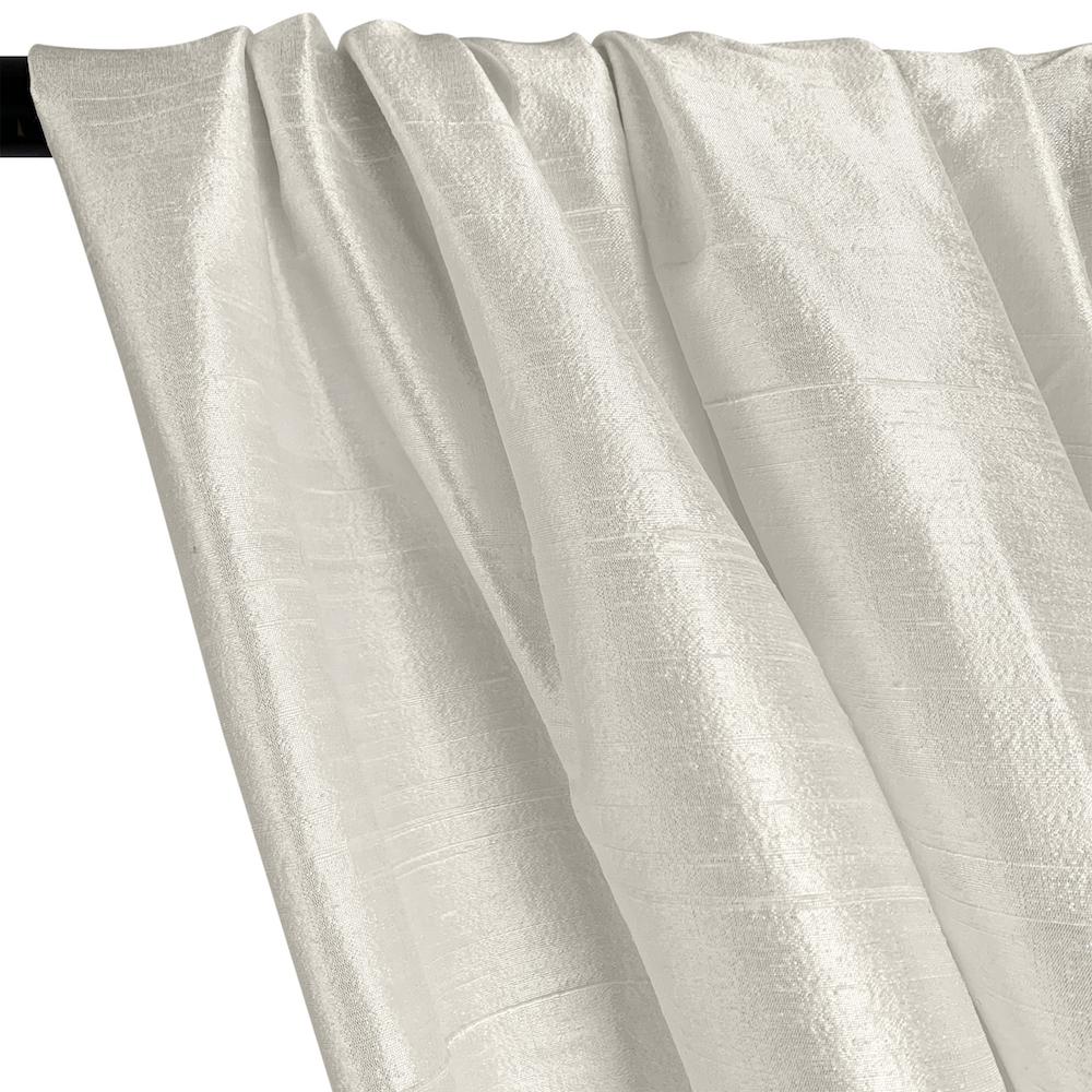 Silk Dupioni (54 Inch) Rod Pocket Curtains (All Colors Available) - White - Image 2