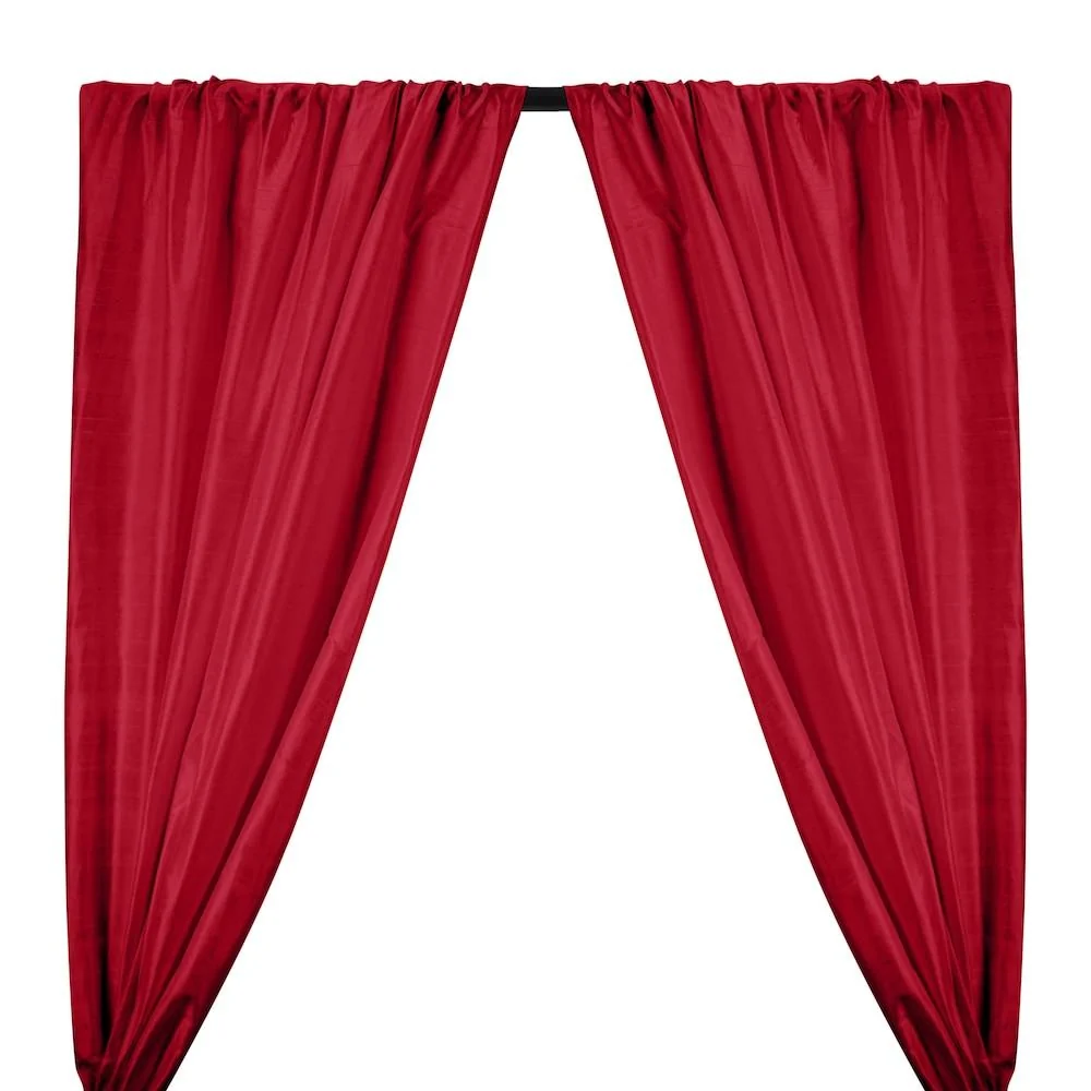 Silk Dupioni (54 Inch) Rod Pocket Curtains - Wine