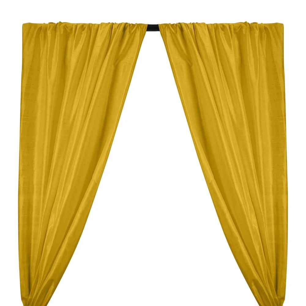 Silk Dupioni (54 Inch) Rod Pocket Curtains - Yellow