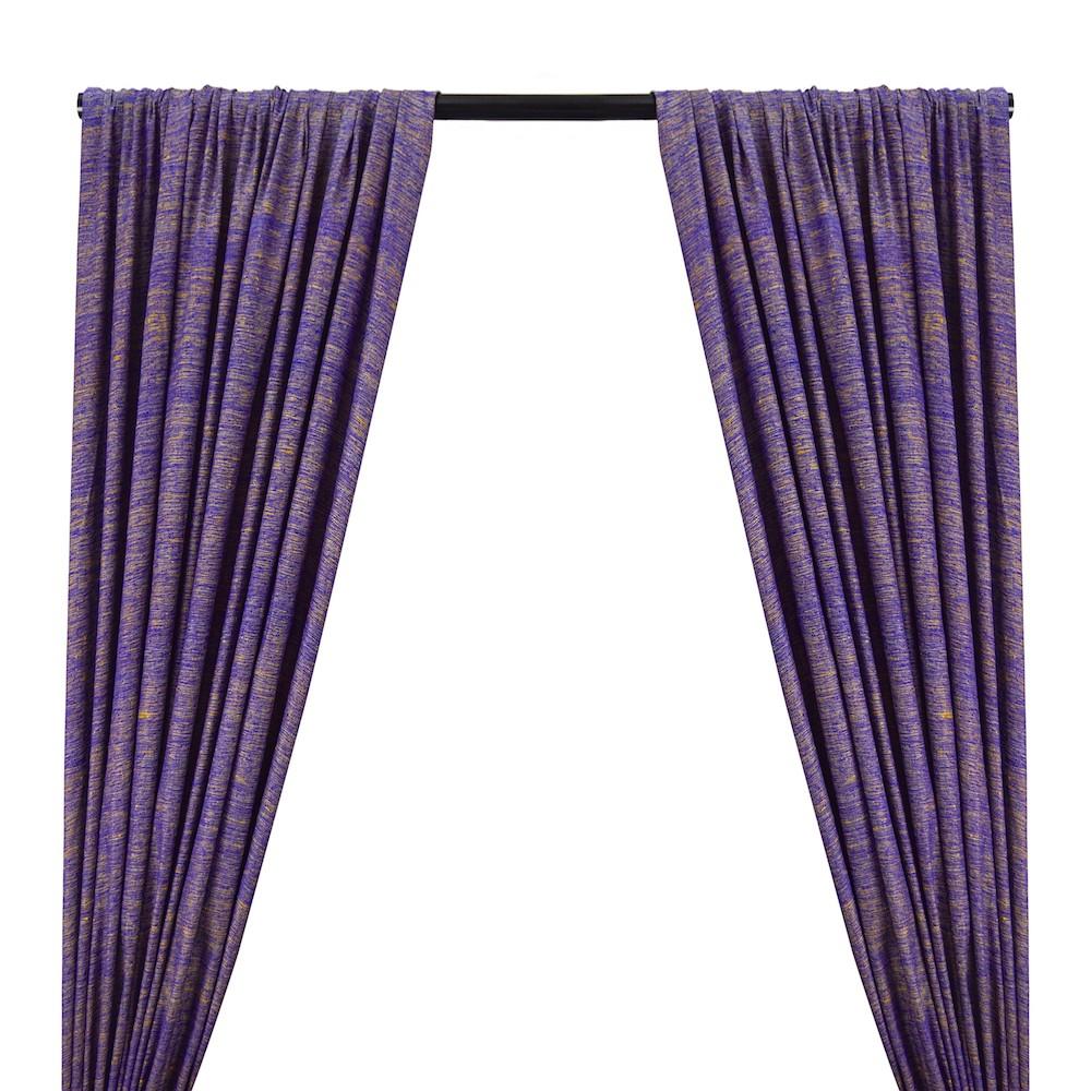 Silk Linen Matka Rod Pocket Curtains - Royal 2-Tone