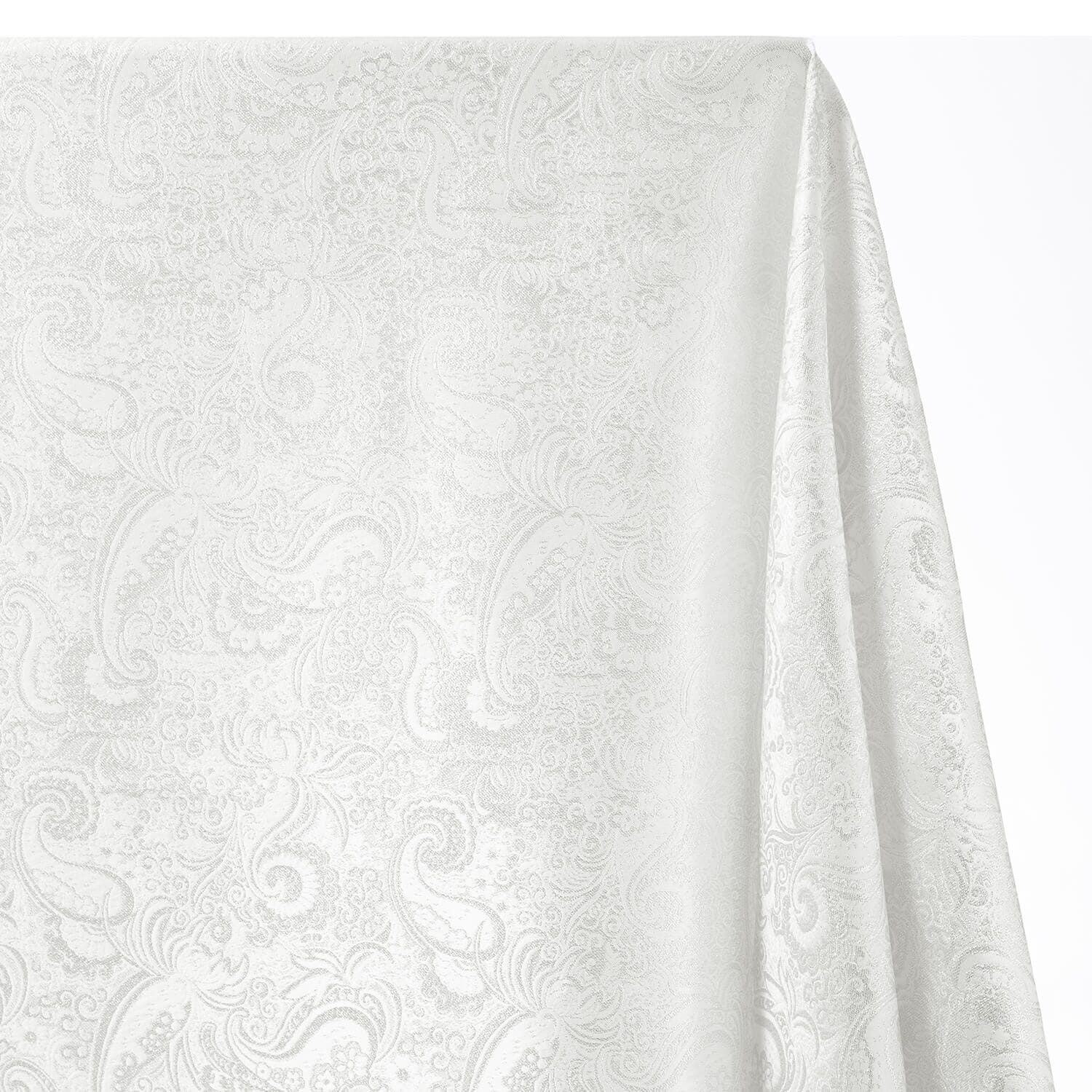 Silver Paisley Metallic Brocade - Image 2