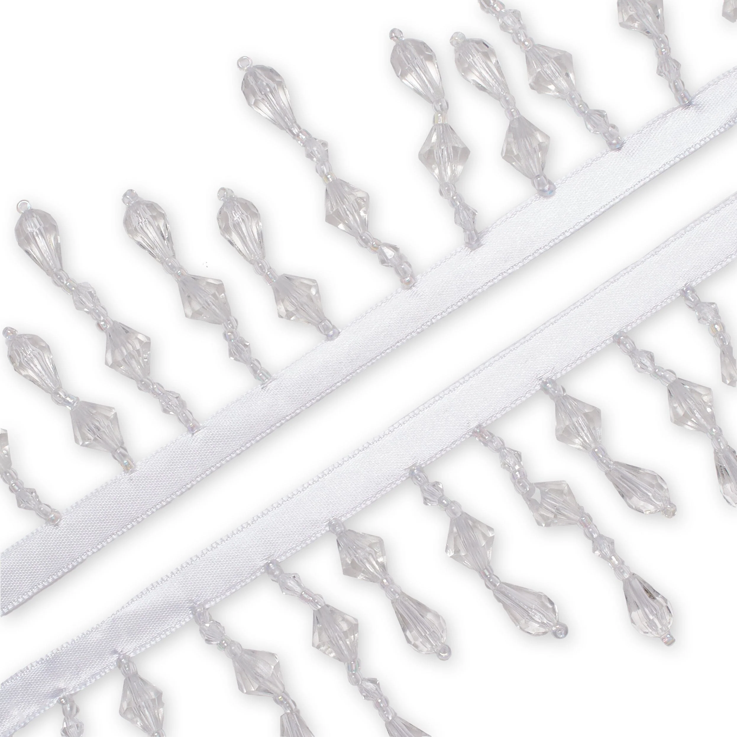Small Teardrop Beaded Rhinestone Tassel Fringe Trim - Image 3