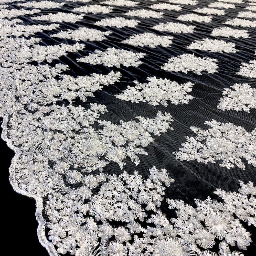 Spruce Bridal Lace Beaded Fabric - Image 6