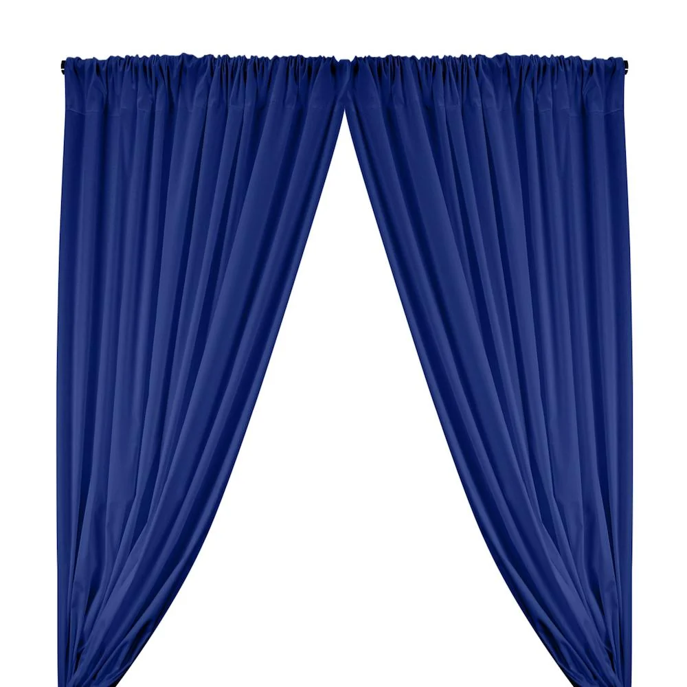 Stretch Broadcloth Rod Pocket Curtains - Royal Blue