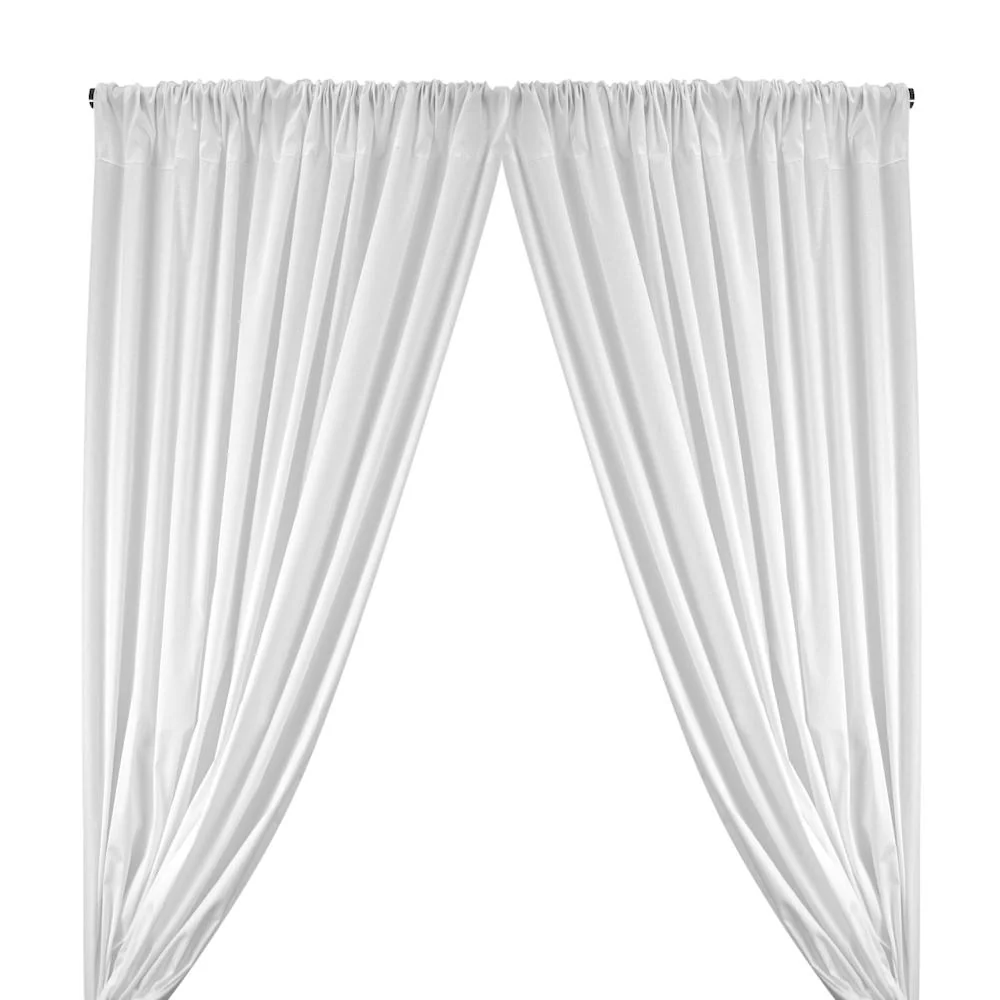 Stretch Broadcloth Rod Pocket Curtains (All Colors Available) - White