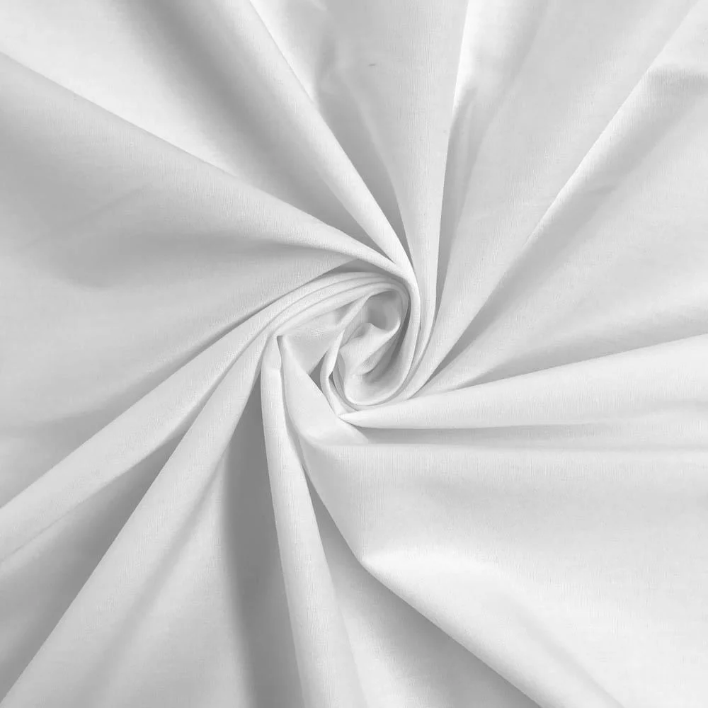 Stretch Broadcloth Rod Pocket Curtains (All Colors Available) - White - Image 3