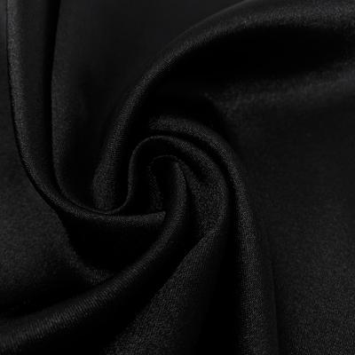 Stretch Charmeuse Satin Rod Pocket Curtains - Black - Image 3