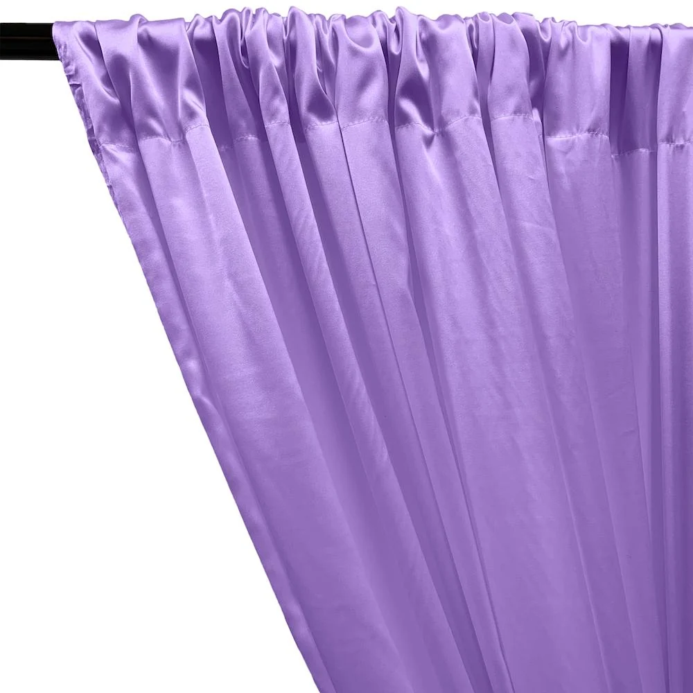 Stretch Charmeuse Satin Rod Pocket Curtains - Lilac - Image 2