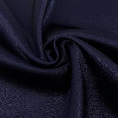 Stretch Charmeuse Satin Rod Pocket Curtains - Navy Blue - Image 3