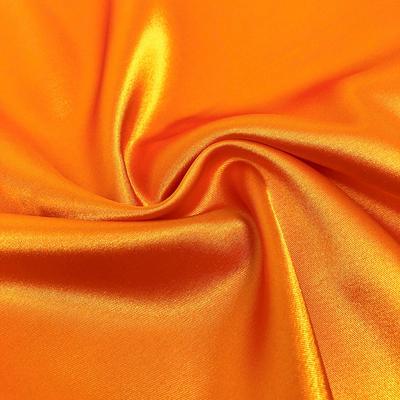 Stretch Charmeuse Satin Rod Pocket Curtains - Orange - Image 3