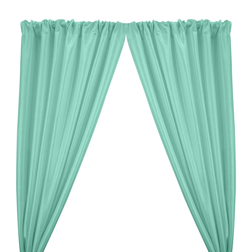 Stretch Taffeta Rod Pocket Curtains - Aqua Blue