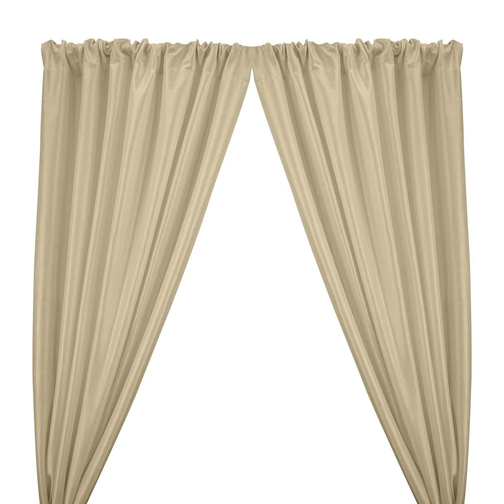 Stretch Taffeta Rod Pocket Curtains - Beige