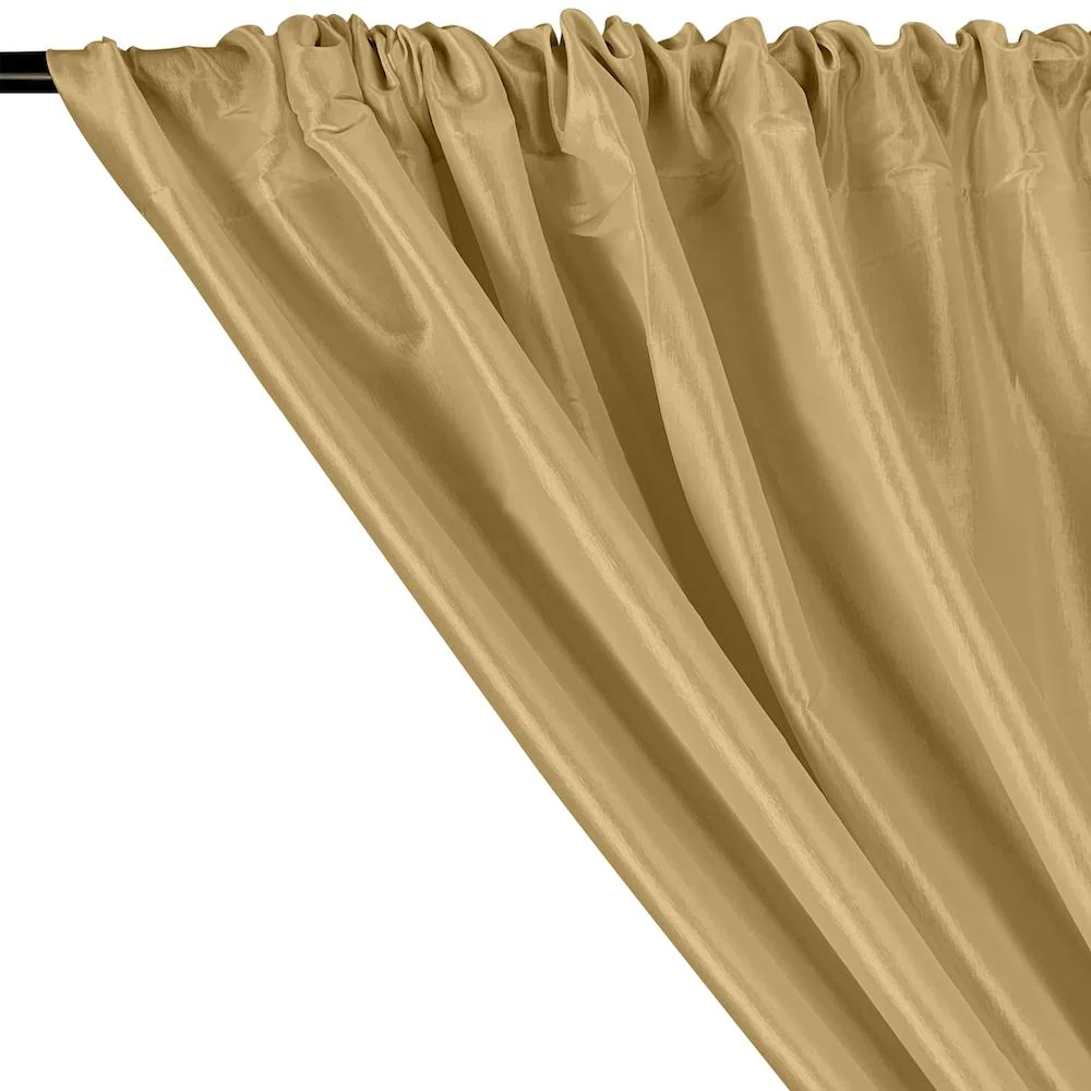 Stretch Taffeta Rod Pocket Curtains - Champagne - Image 2