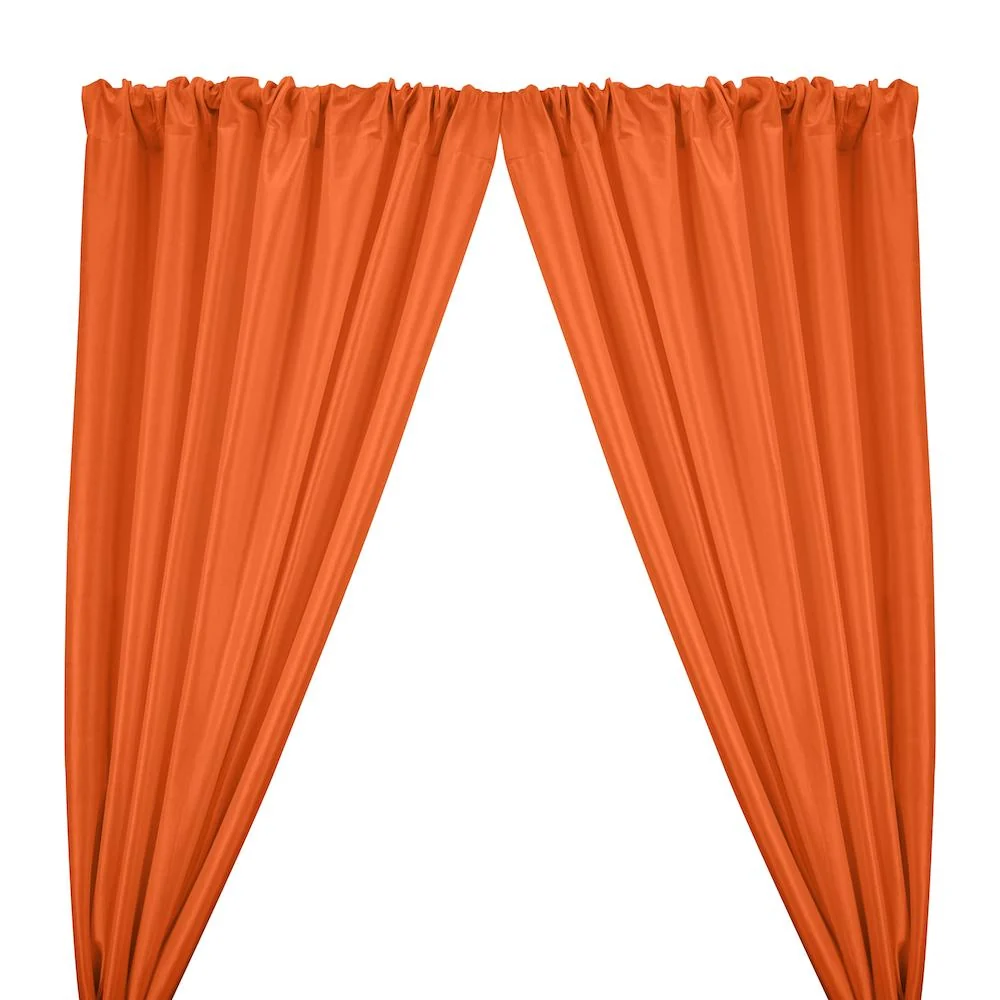 Stretch Taffeta Rod Pocket Curtains - Orange