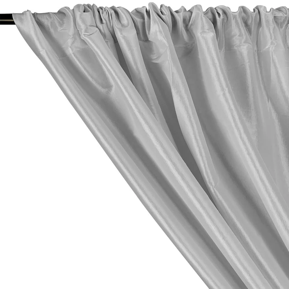 Stretch Taffeta Rod Pocket Curtains - Silver - Image 2