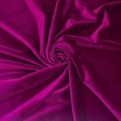Stretch Velvet Rod Pocket Curtains - Magenta - Image 3