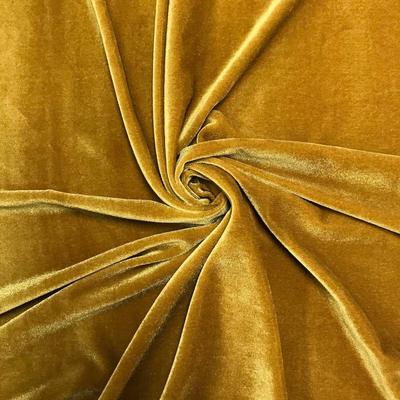 Stretch Velvet Rod Pocket Curtains - Mustard - Image 3
