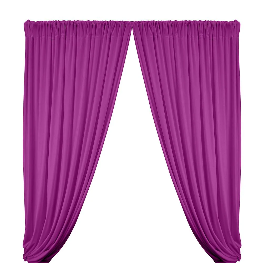 Stretch Velvet Rod Pocket Curtains - Orchid