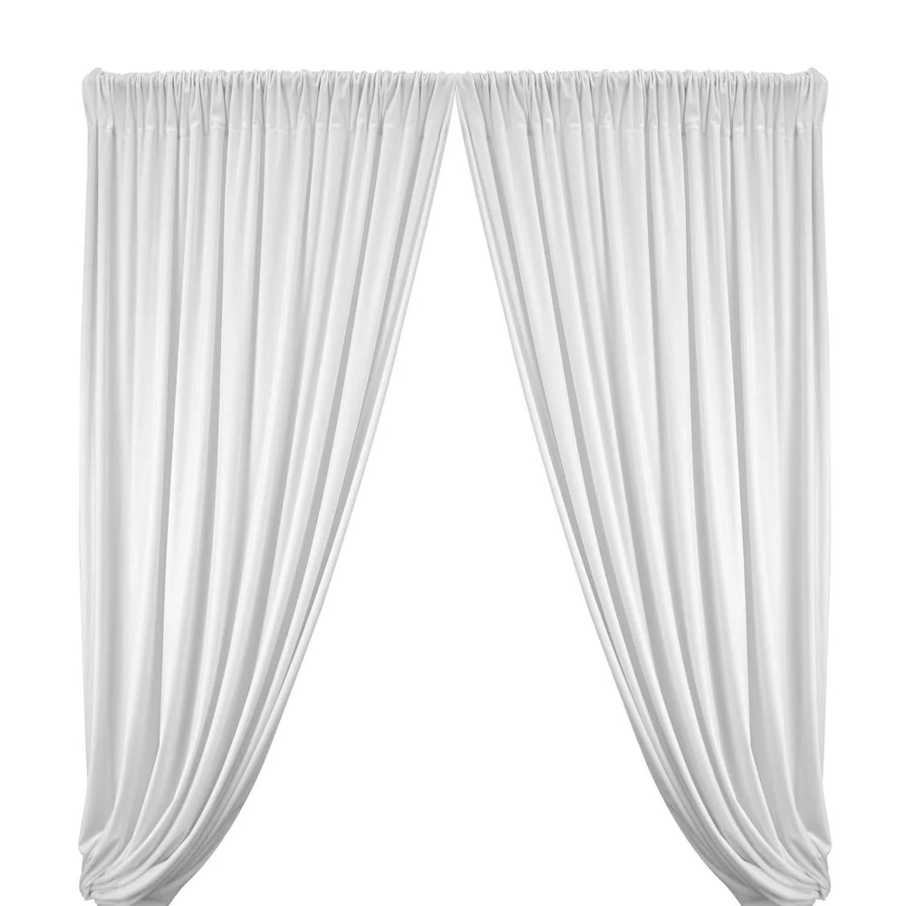 Stretch Velvet Rod Pocket Curtains (All Colors Available) - White