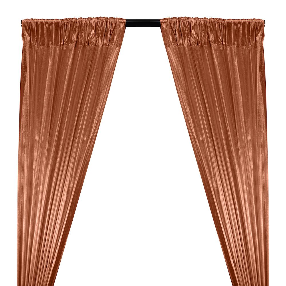 Tissue Lame Rod Pocket Curtains - Copper