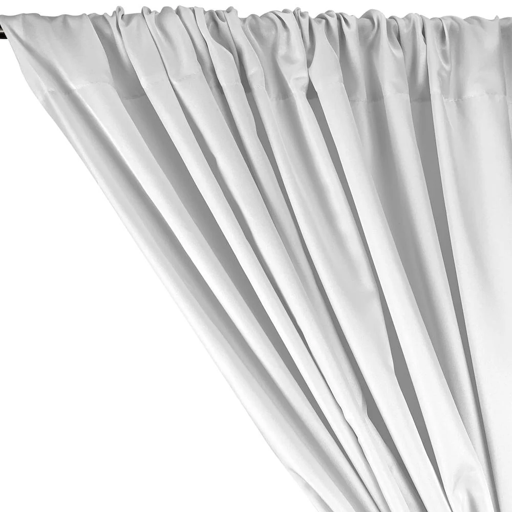 Polyester Twill Rod Pocket Curtains (All Colors Available) - White - Image 2