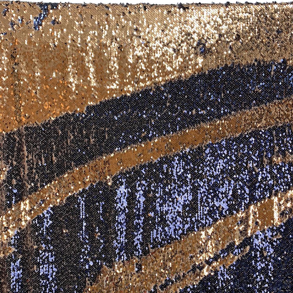 Two-Sided Reversible Sequins Rod Pocket Curtains - Navy / Champagne - Image 3