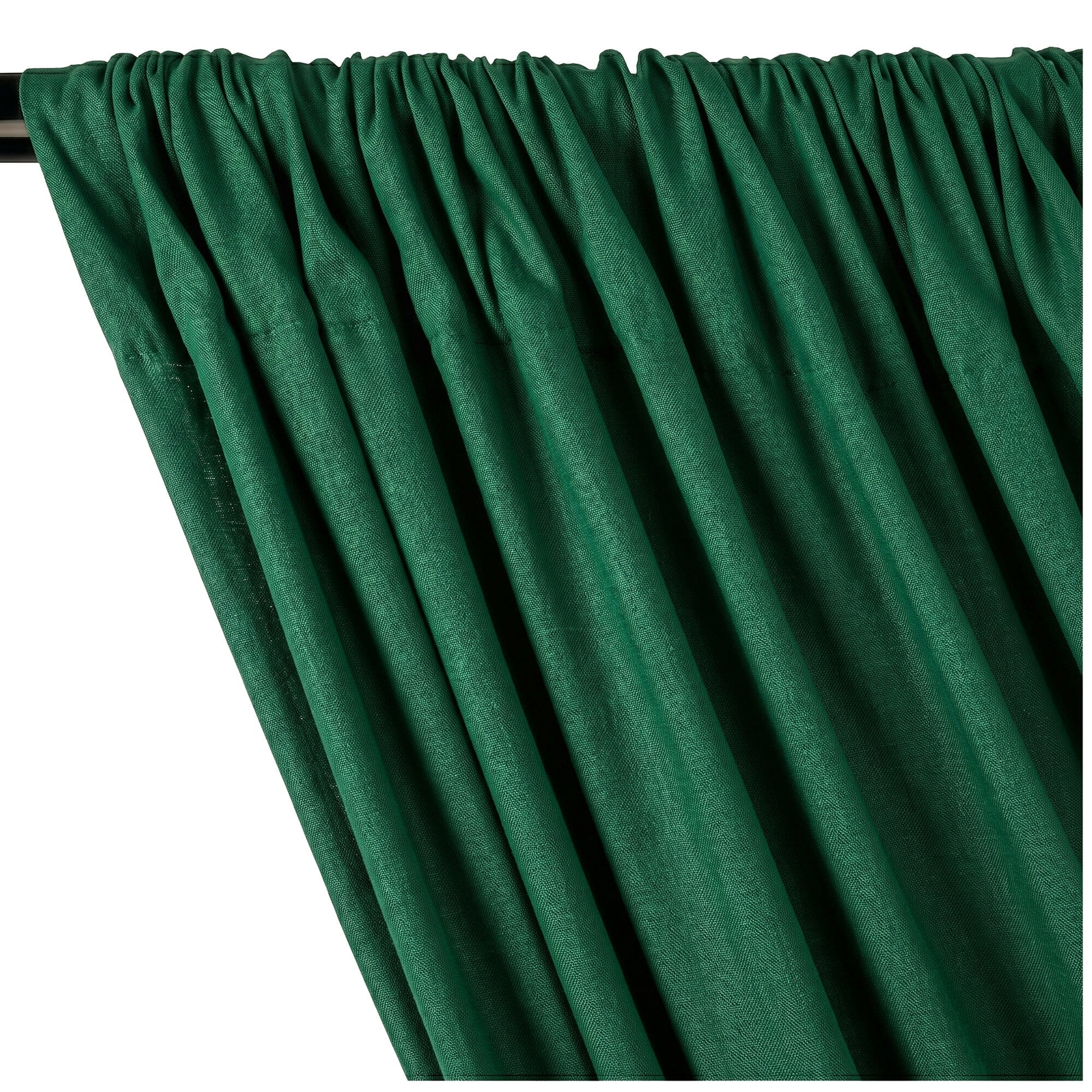 Yorkshire Natural Linen Rod Pocket Curtains - Hunter Green - Image 2
