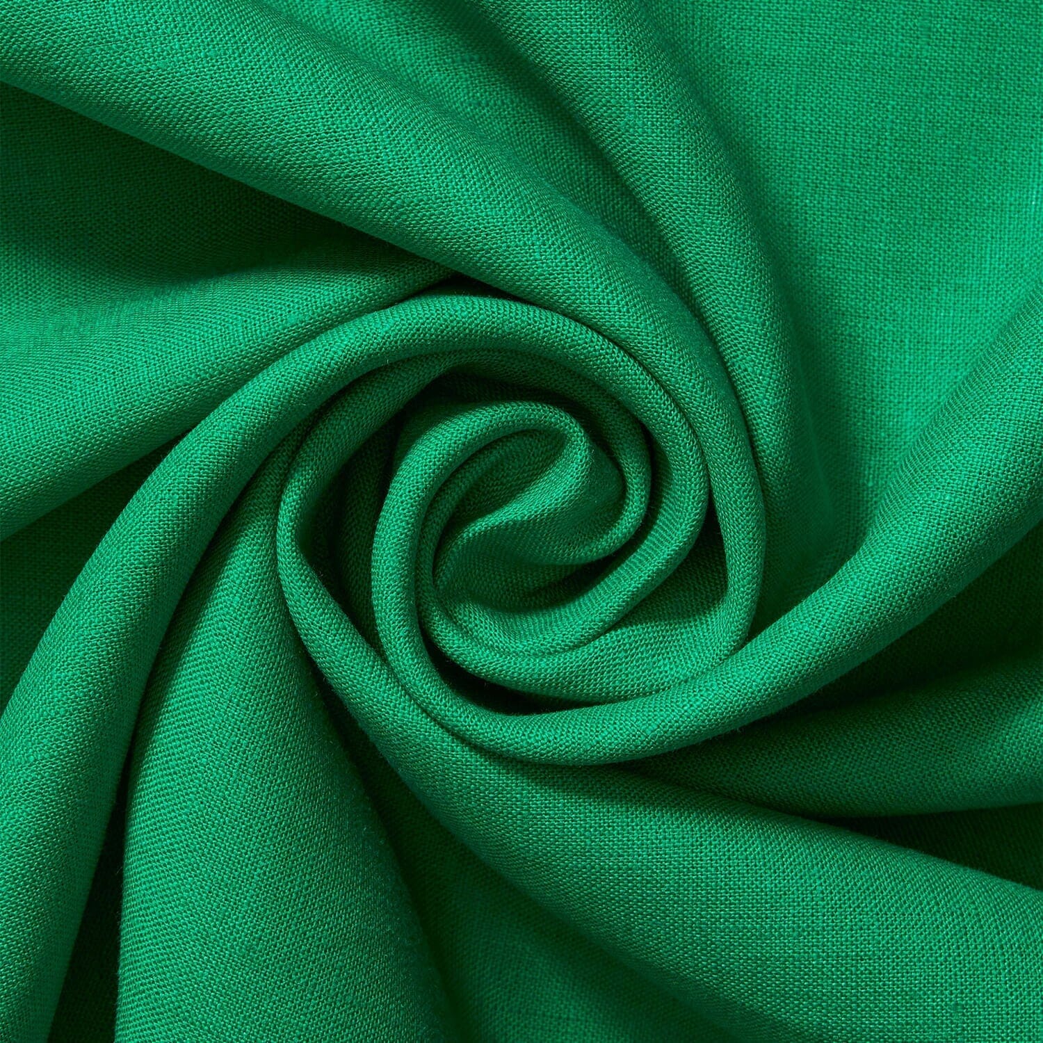Yorkshire Natural Linen Rod Pocket Curtains - Kelly Green - Image 3