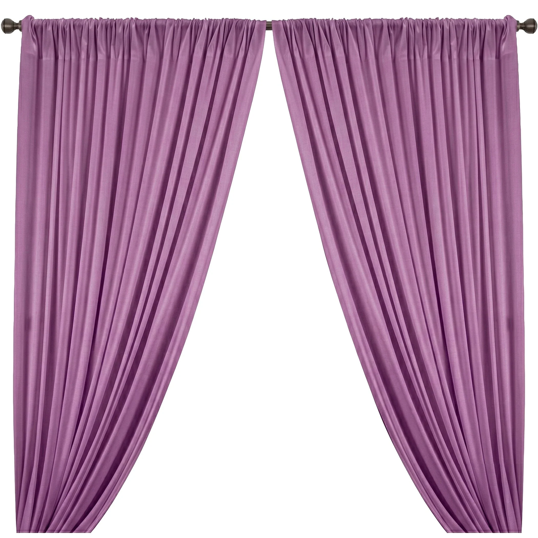 Yorkshire Natural Linen Rod Pocket Curtains - Lilac