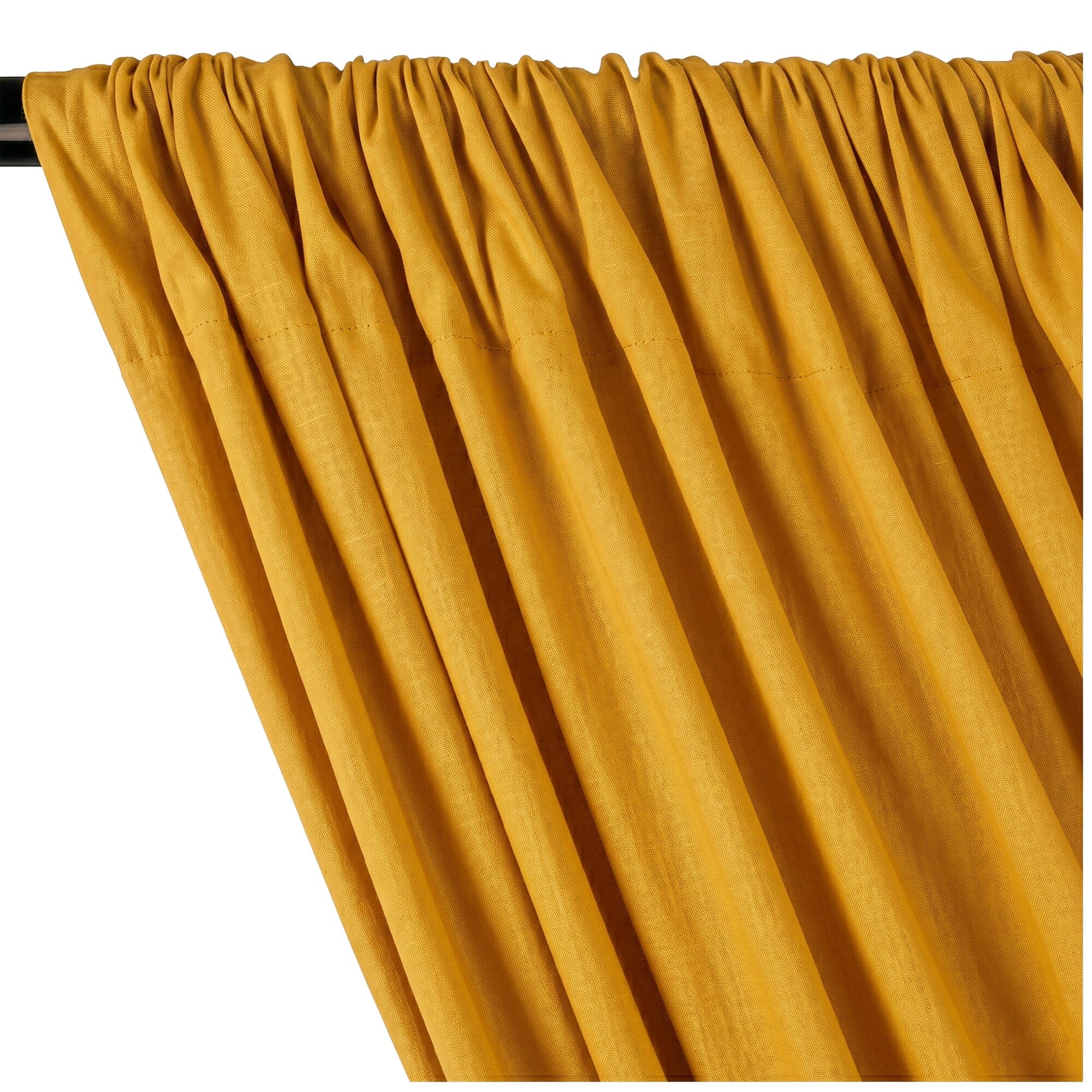 Yorkshire Natural Linen Rod Pocket Curtains - Mustard - Image 2
