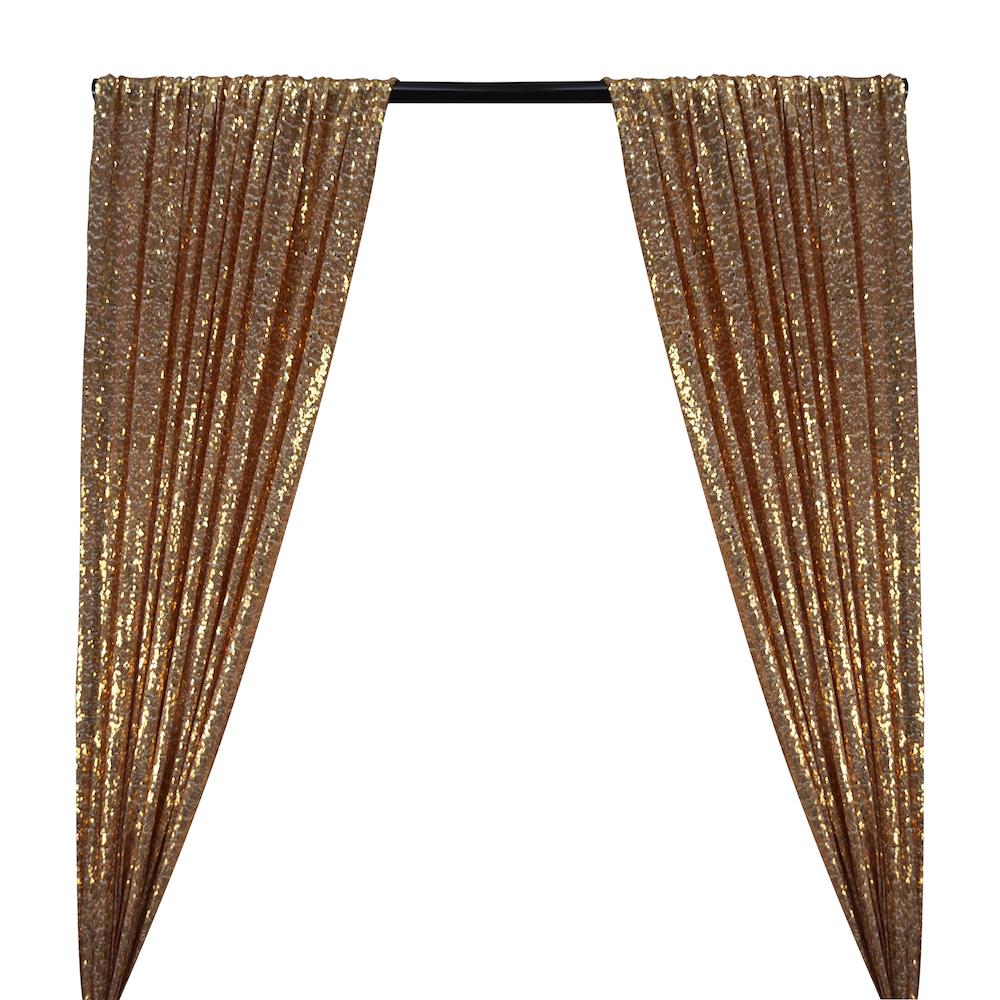 Zigzag Micro Sequins Starlight Rod Pocket Curtains - White Gold